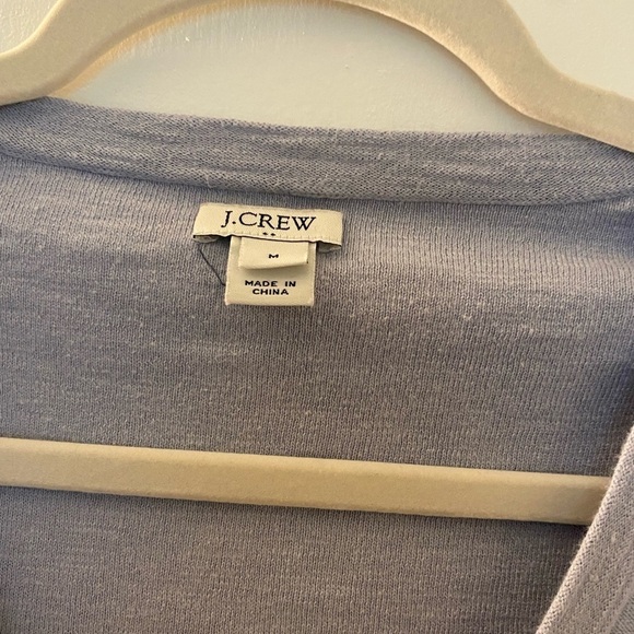 J Crew long sleeve sweater, light gray- blue, size Medium.  V neck. - Picture 6 of 6